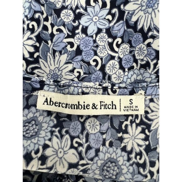 Abercrombie & Fitch Small Blue V-Neck Floral Print Prairie Cottagecore Cami Tank - Picture 2 of 7